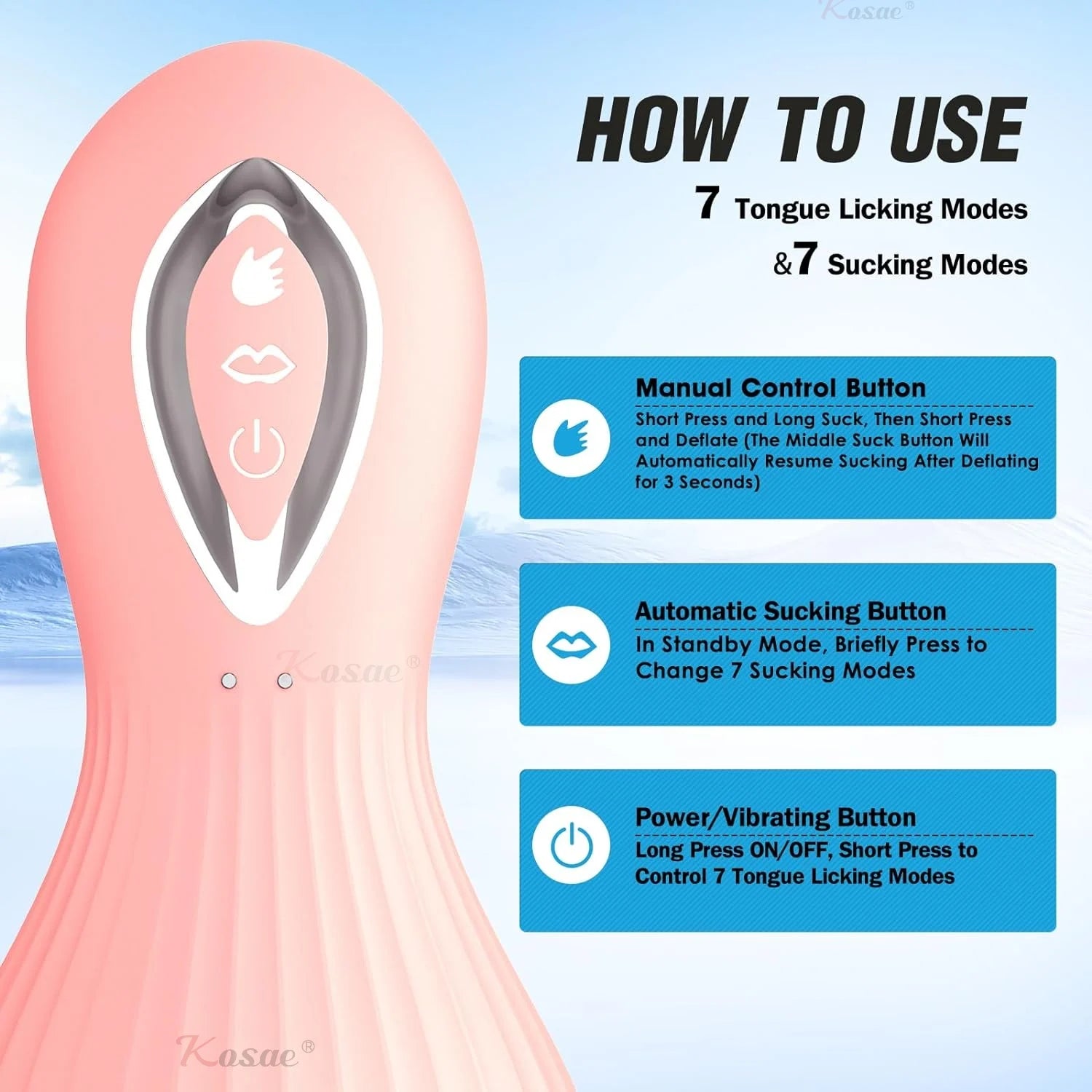 Clitoral Vibrator Sucking and Licking Tongue Sex Toy for Women Nipples Vagina Stimulator Powerful Orgasm Blowjob Stimulation